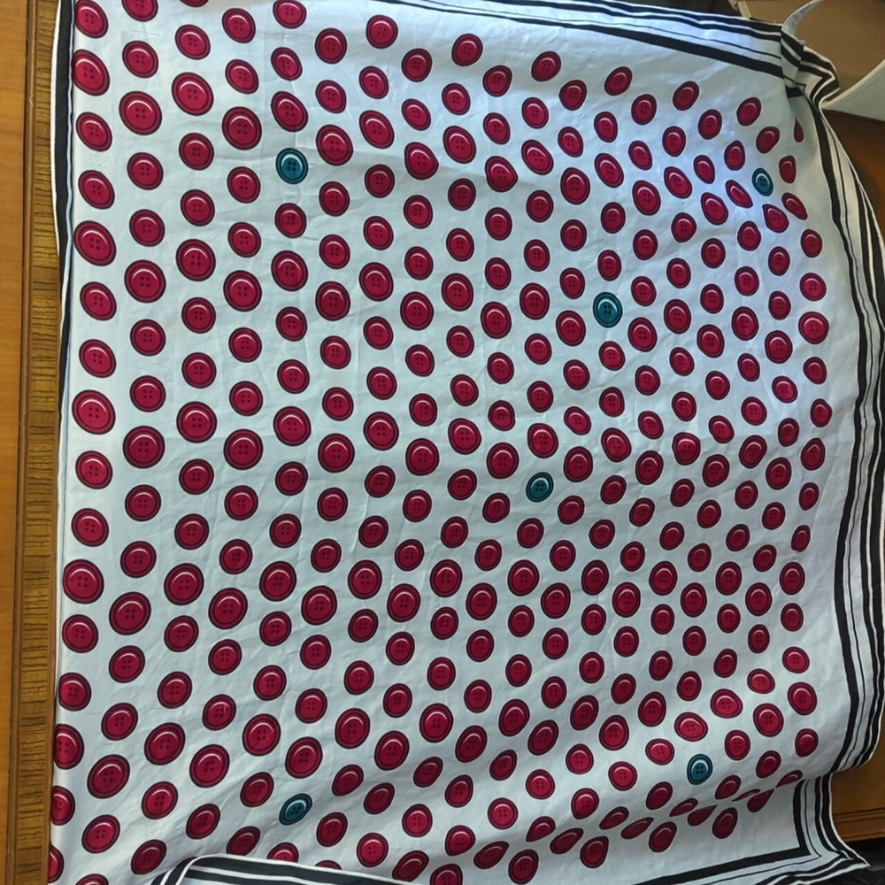 Silk scarf, pattern: buttons